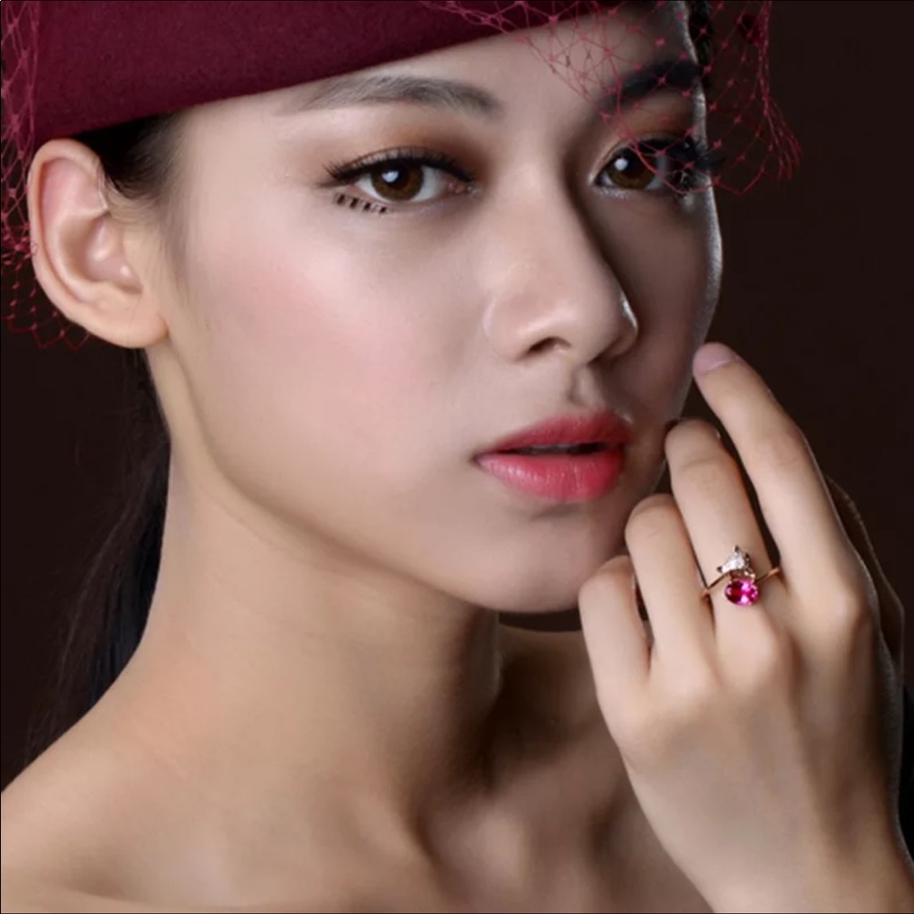 silver 925 open ring, adjustable, ROSE GOLD - Picture 3 of 4